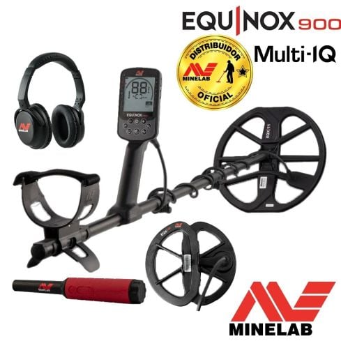 Detector de Metales Minelab Equinox 900 + Plato de 15 + Pinpointer PF40