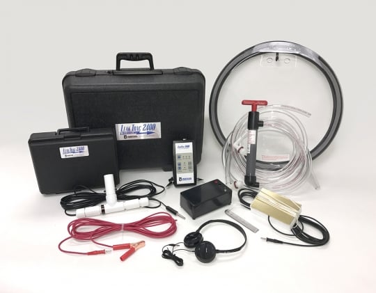 Detector de fugas de agua en el vaso de piscinas de vinilo y PVC