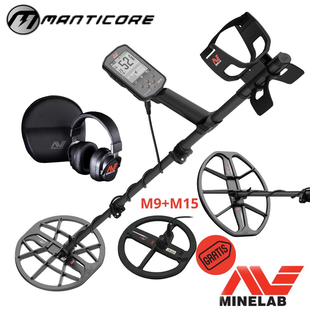 Detector de Metales Minelab MANTICORE con platos M15 M11 y M9